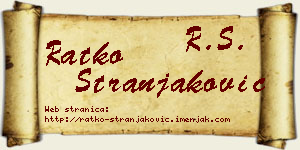 Ratko Stranjaković vizit kartica